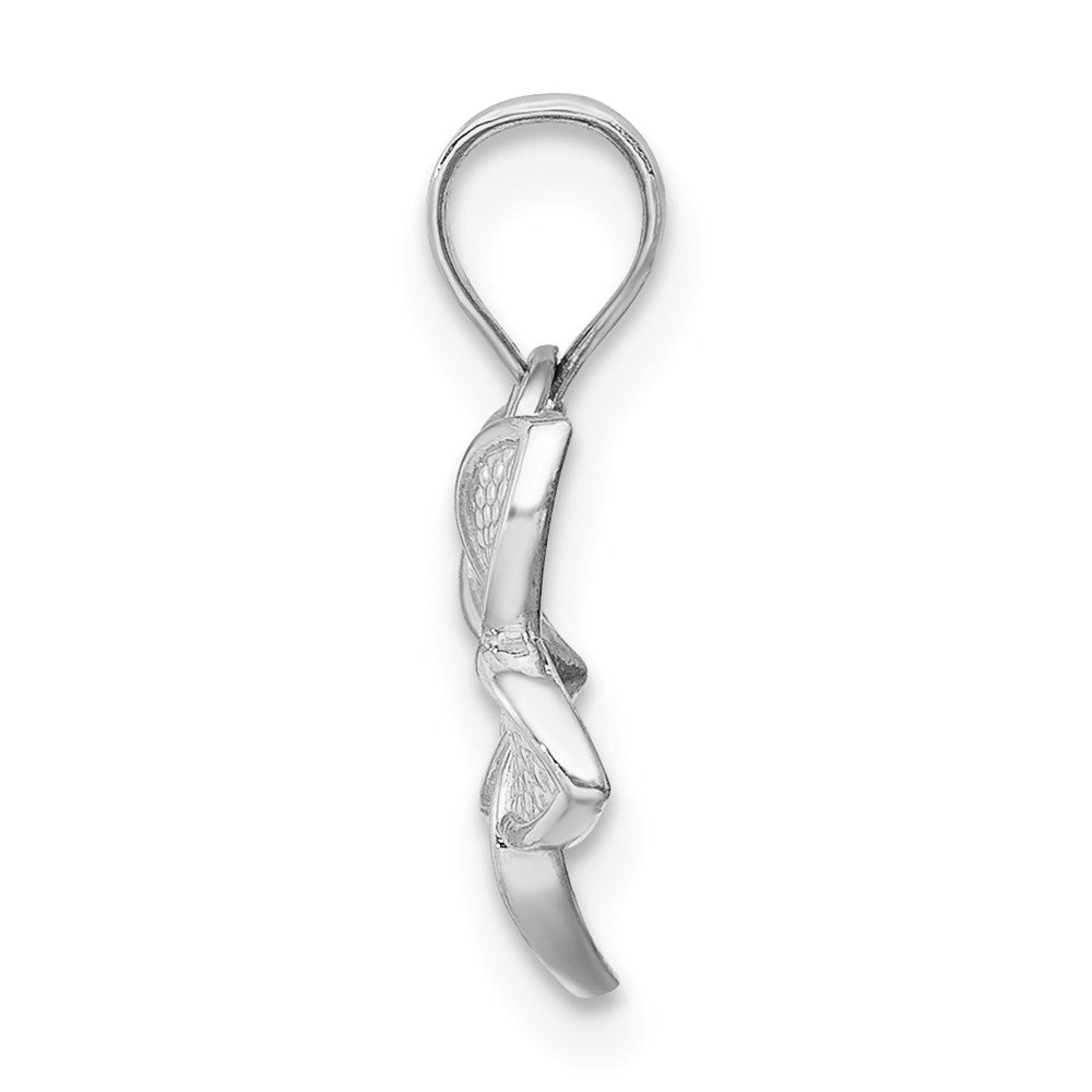 Million Charms 14K White Polished Mini Plumeria Pendant