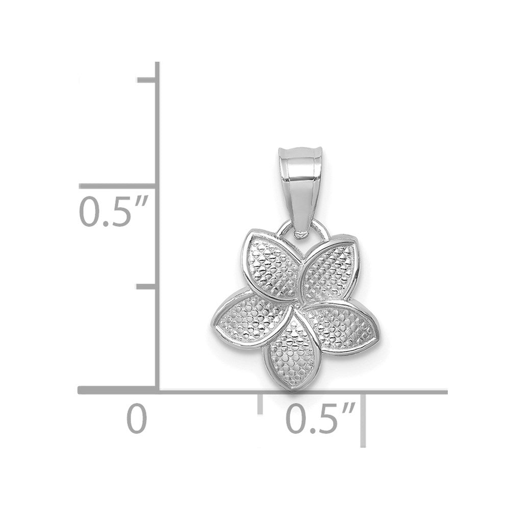 Million Charms 14K White Polished Mini Plumeria Pendant