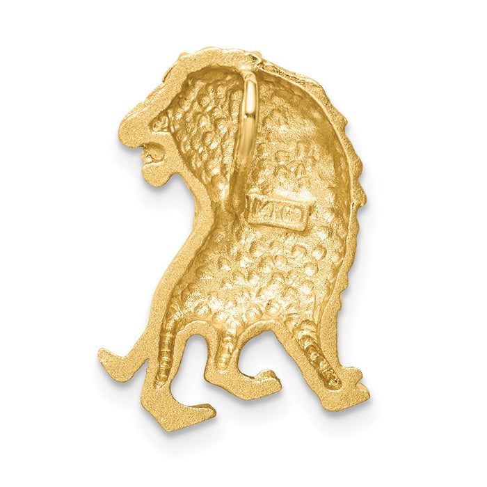 Million Charms 14K Yellow Gold Themed Brushed & Diamond-Cut Lion Chain Slide