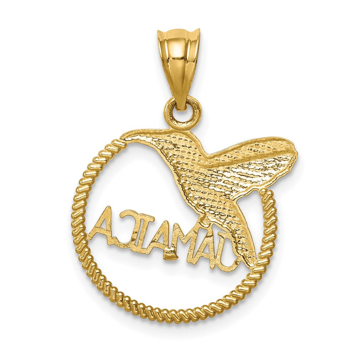 Million Charms 14K Yellow Gold Themed Polished Hummingbird Jamaica Pendant