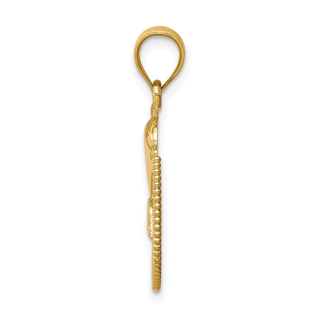 Million Charms 14K Yellow Gold Themed Polished Dolphin Jamaica Pendant