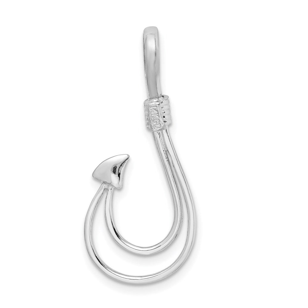 Million Charms 14K White Polished Fish Hook Pendant