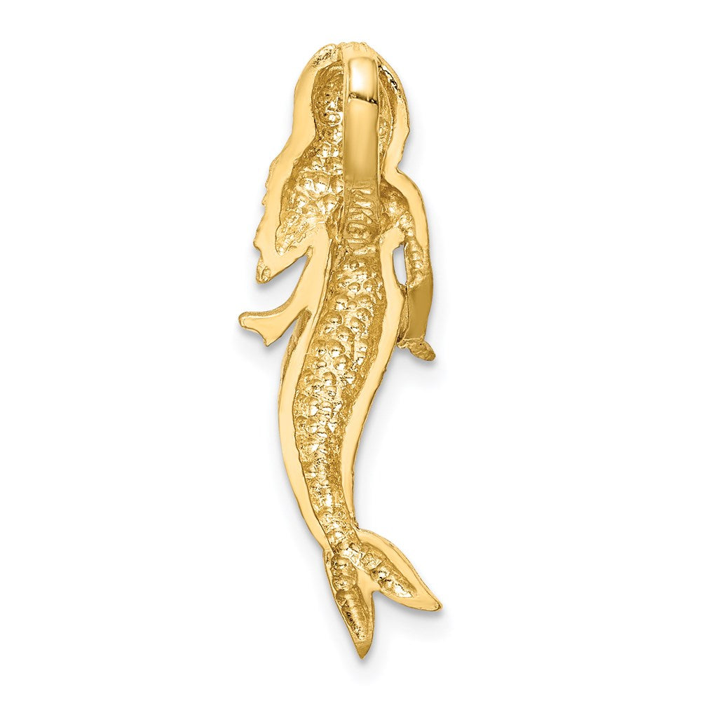 Million Charms 14K Yellow Gold Themed With Rhodium-plated Brushed Mermaid Slide