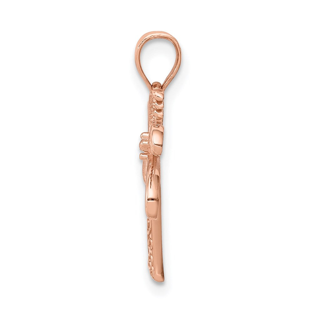Million Charms 14K Rose Gold Themed Polished Palm Tree Pendant