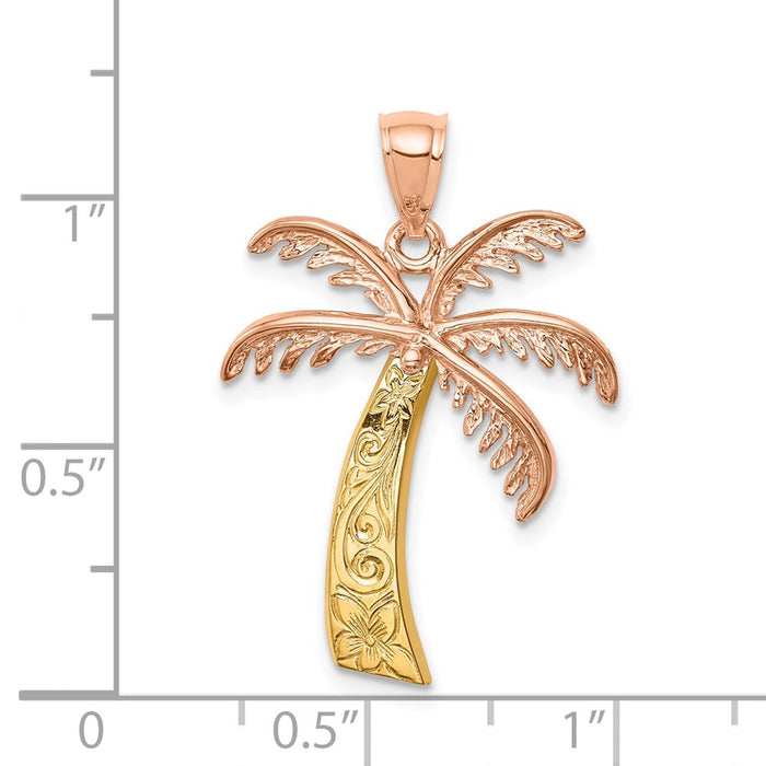 Million Charms 14K Two-Tone Palm Tree Pendant