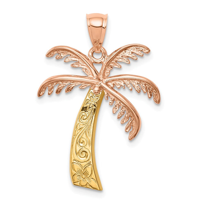 Million Charms 14K Two-Tone Palm Tree Pendant