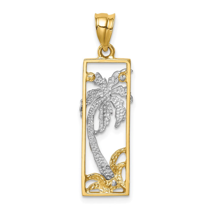 Million Charms 14K Two-Tone Palm Tree Pendant