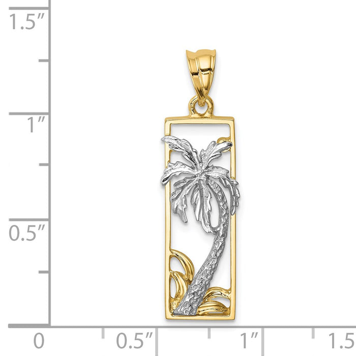 Million Charms 14K Two-Tone Palm Tree Pendant