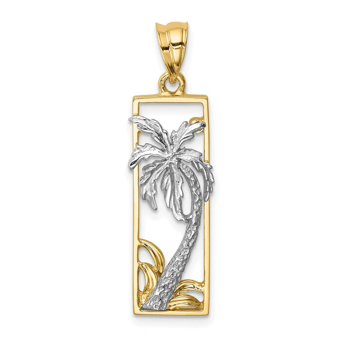 Million Charms 14K Two-Tone Palm Tree Pendant