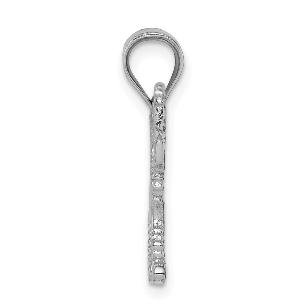 Million Charms 14K White Polished Poodle Outline Pendant