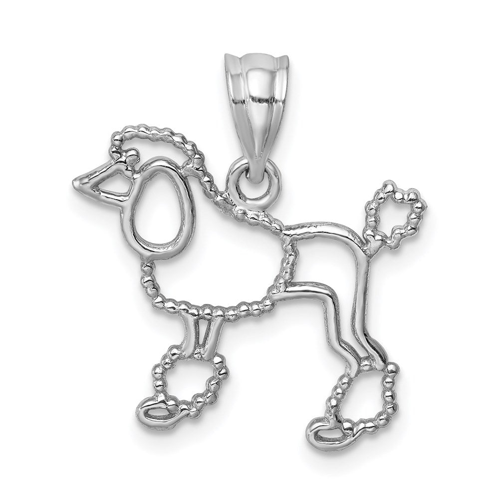 Million Charms 14K White Polished Poodle Outline Pendant