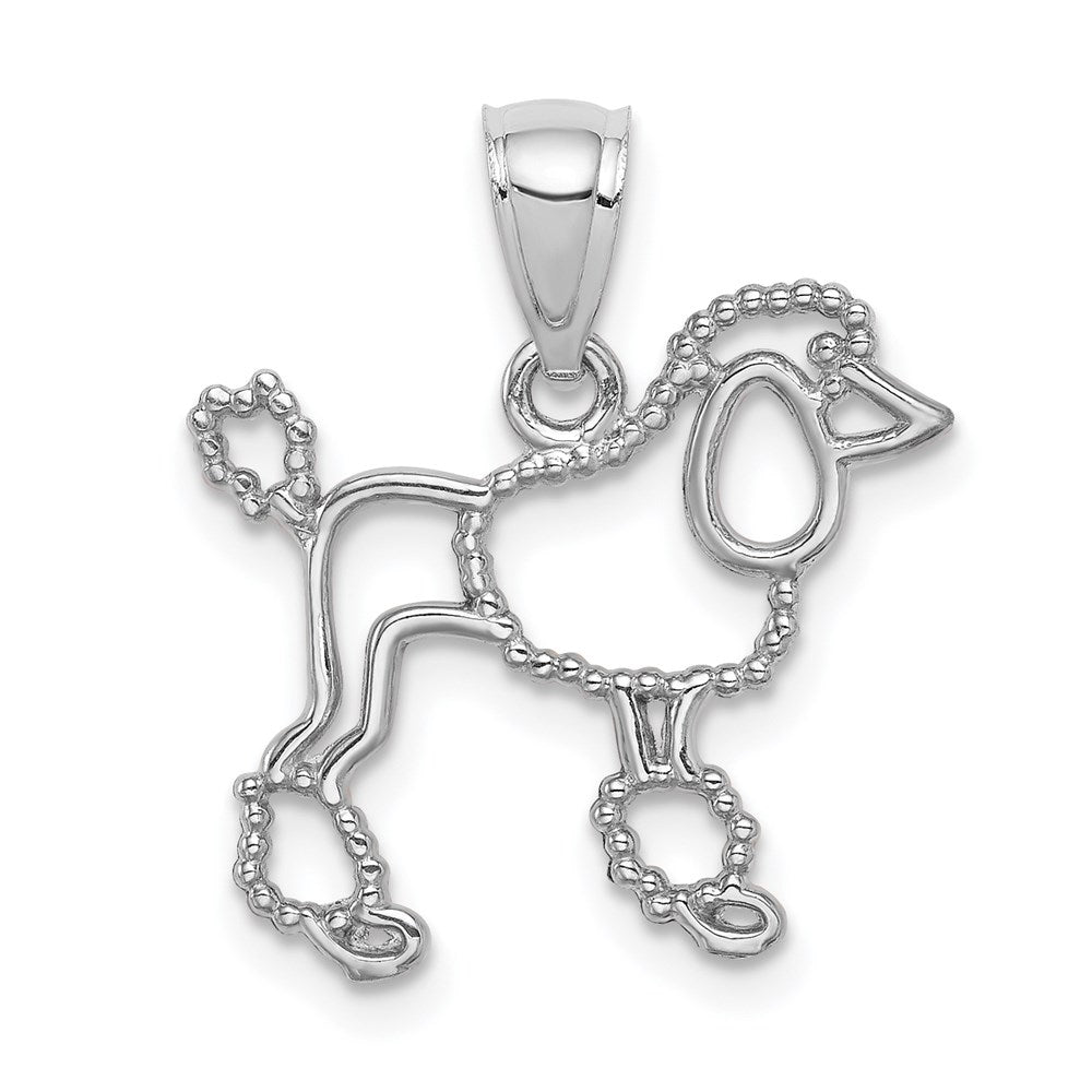 Million Charms 14K White Polished Poodle Outline Pendant