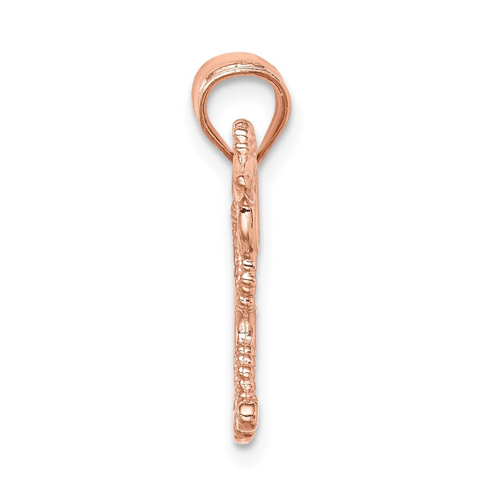 Million Charms 14K Rose Gold Themed Polished Poodle Outline Pendant