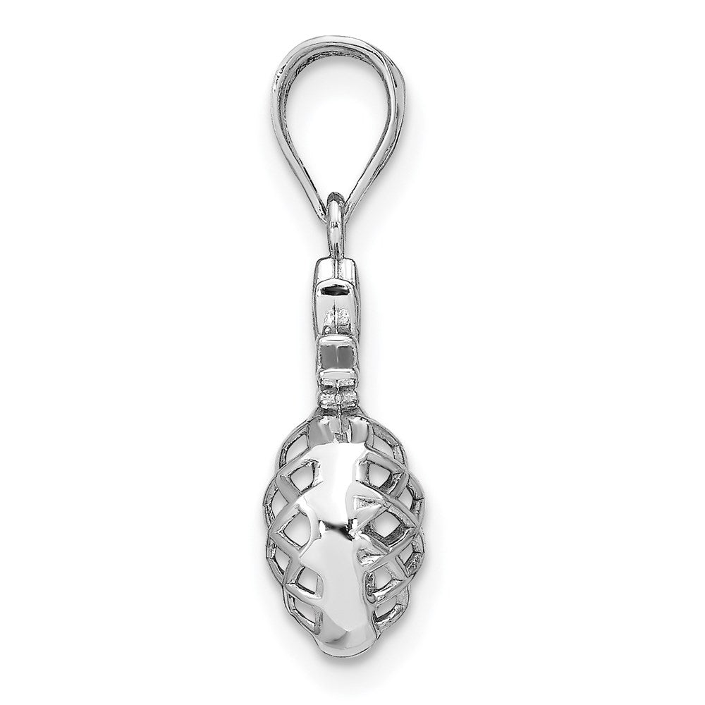 Million Charms 14K White Polished 3D Pineapple Pendant