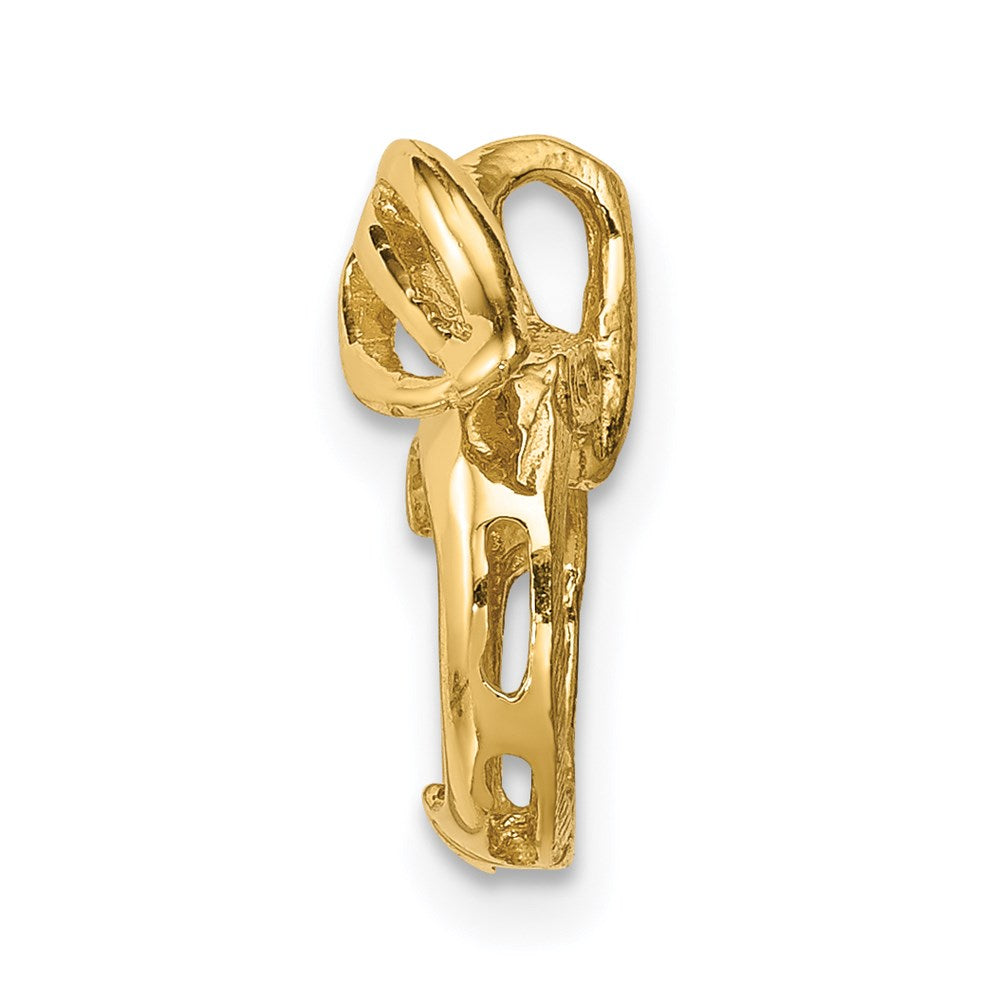 Million Charms 14K Yellow Gold Themed Polished Cut-Out Apple Chain Slide
