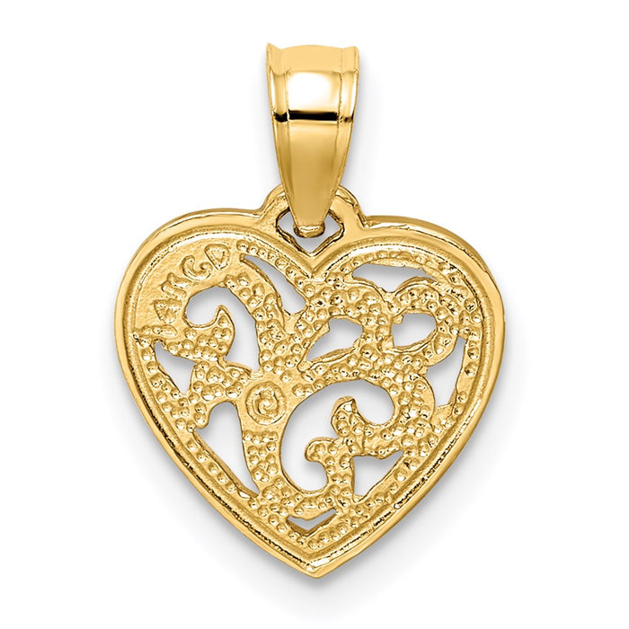 Million Charms 14K Yellow Gold Themed Polished Heart Pendant