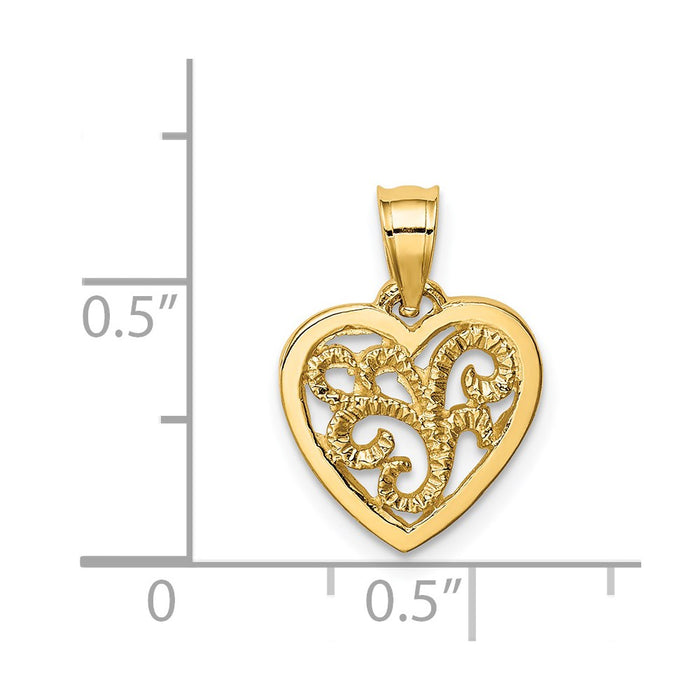 Million Charms 14K Yellow Gold Themed Polished Heart Pendant