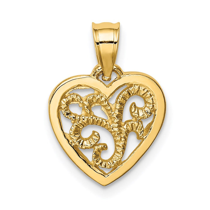 Million Charms 14K Yellow Gold Themed Polished Heart Pendant