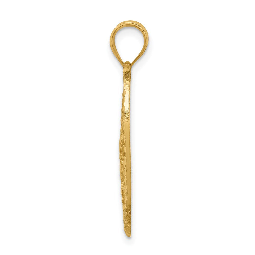 Million Charms 14K Yellow Gold Themed Polished & Diamond-Cut Heart Pendant