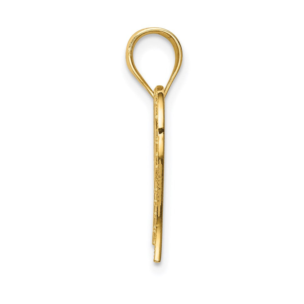 Million Charms 14K Yellow Gold Themed Polished Heart With Key Hole Pendant