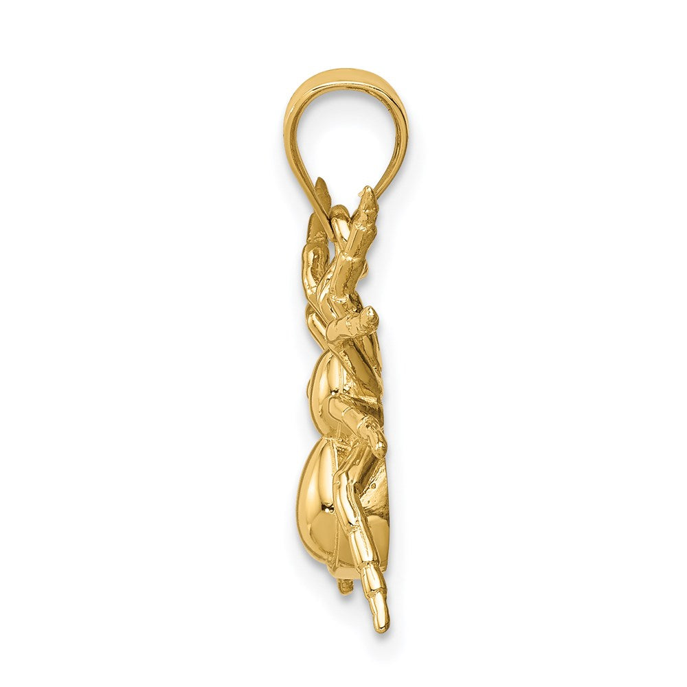 Million Charms 14K Yellow Gold Themed Polished Spider Pendant