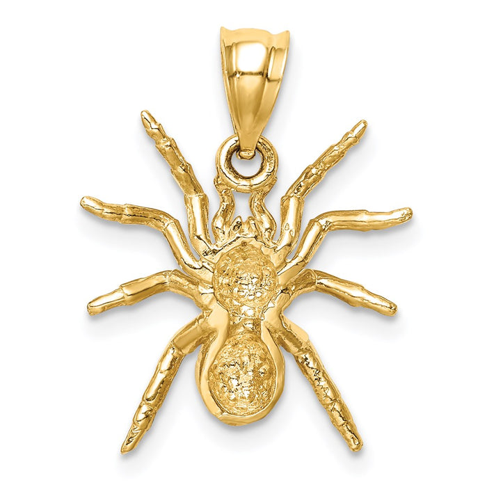 Million Charms 14K Yellow Gold Themed Polished Spider Pendant