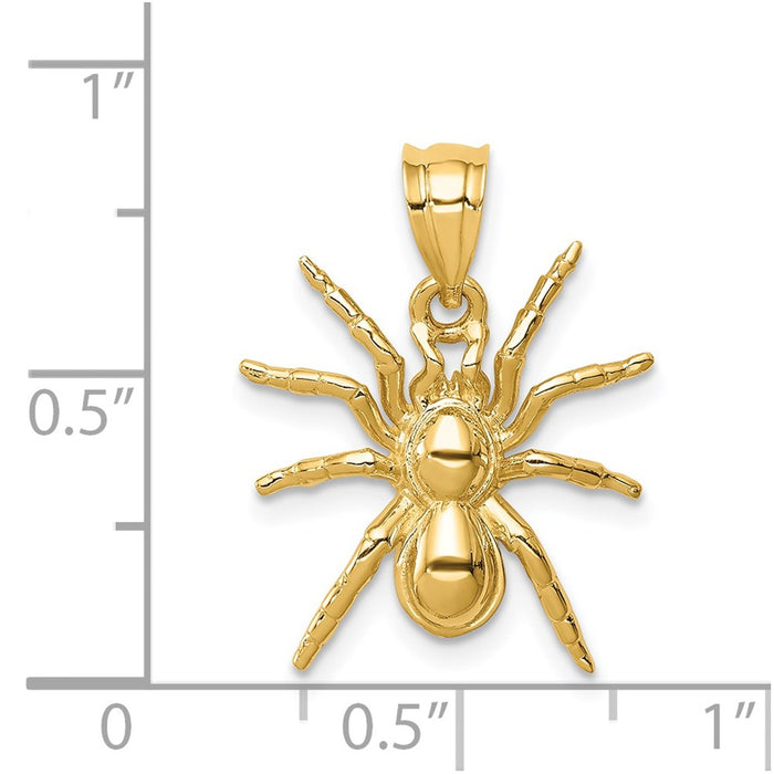 Million Charms 14K Yellow Gold Themed Polished Spider Pendant