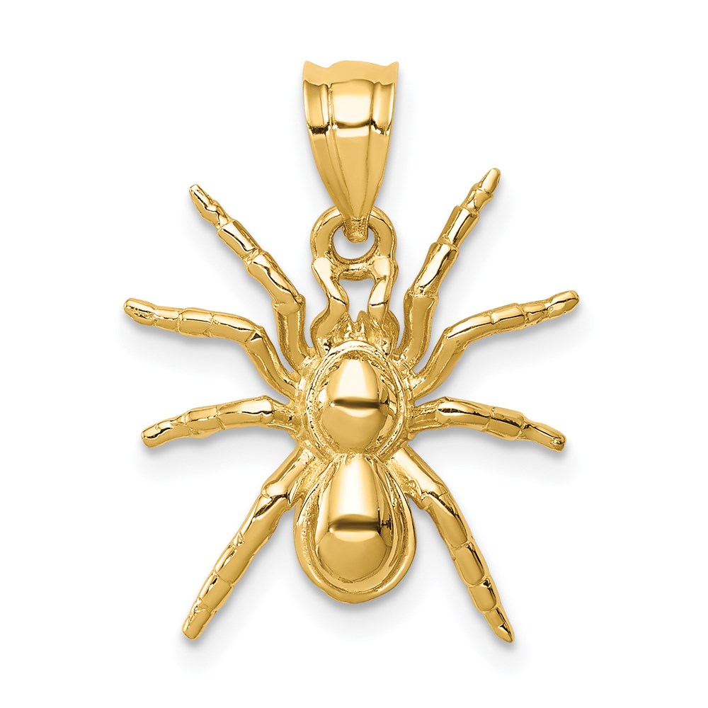 Million Charms 14K Yellow Gold Themed Polished Spider Pendant