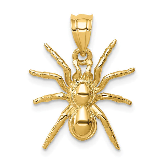 Million Charms 14K Yellow Gold Themed Polished Spider Pendant