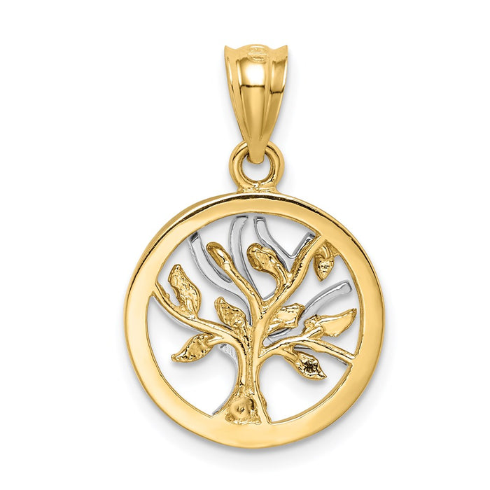 Million Charms 14K Two-Tone Polished Tree Of Life Pendant