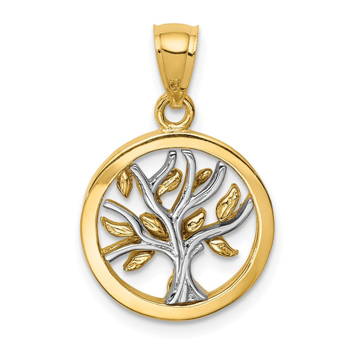 Million Charms 14K Two-Tone Polished Tree Of Life Pendant