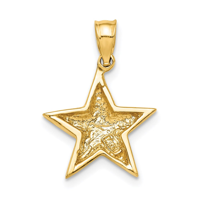 Million Charms 14K Yellow Gold Themed Polished Star Pendant