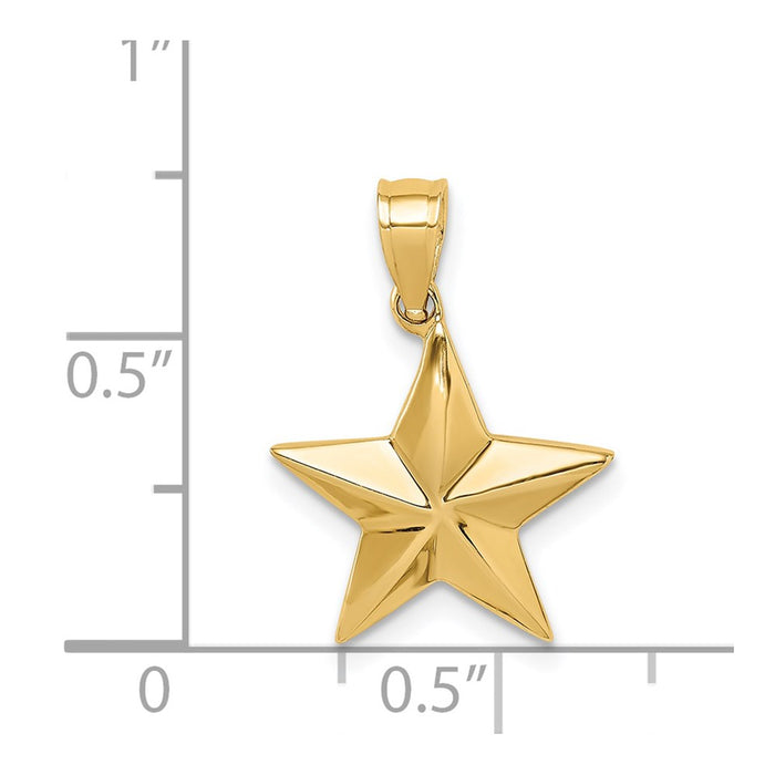 Million Charms 14K Yellow Gold Themed Polished Star Pendant