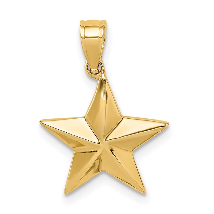 Million Charms 14K Yellow Gold Themed Polished Star Pendant