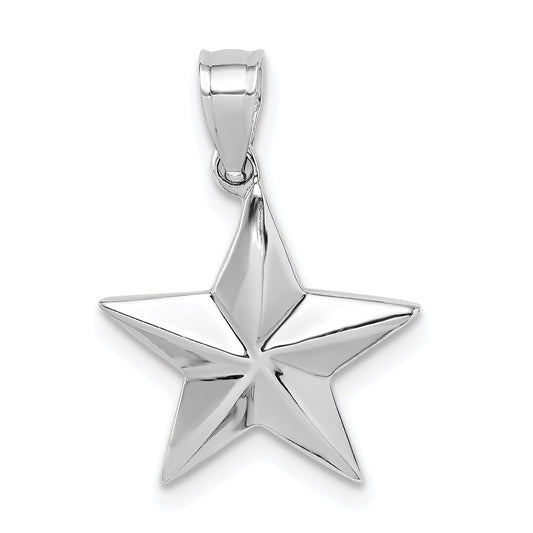 Million Charms 14K White Polished Star Pendant