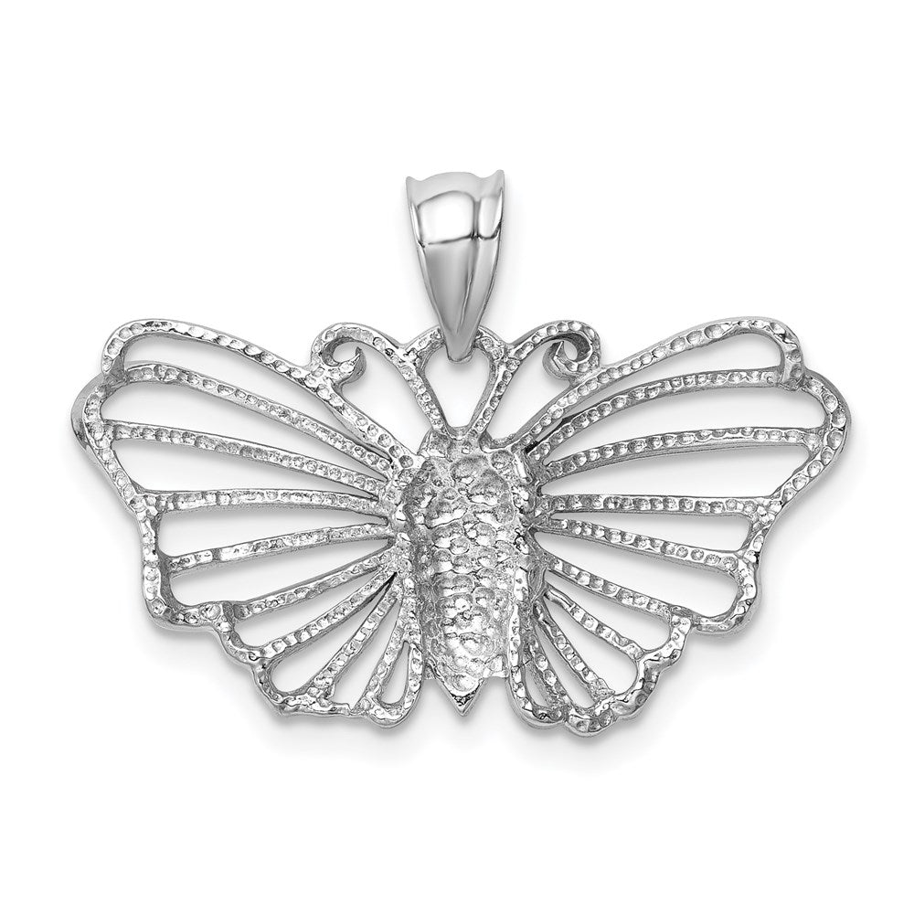 Million Charms 14K White Polished Butterfly Pendant
