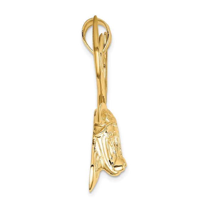 Million Charms 14K Yellow Gold Themed Polished Deer Head Pendant