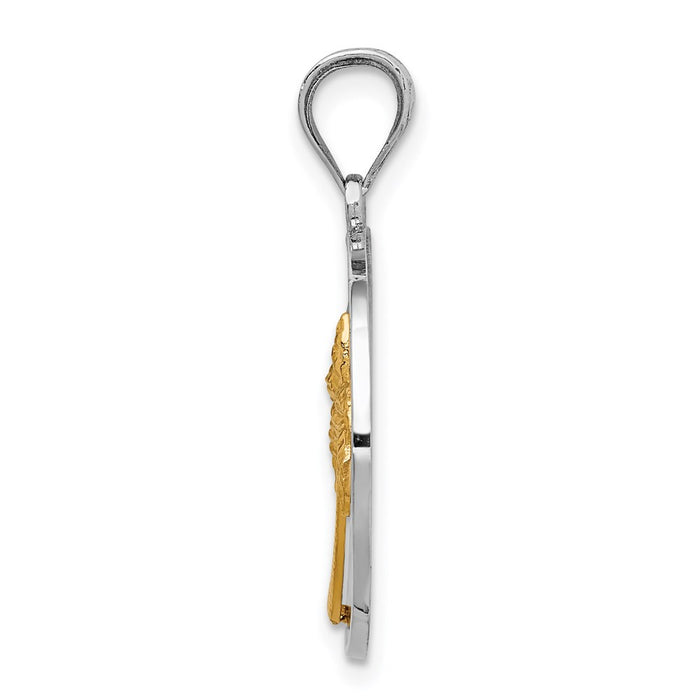 Million Charms 14K Yellow & White Gold Themed Polished Sunset Pendant