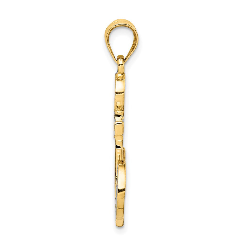 Million Charms 14K Yellow Gold Themed Polished Nautical Anchor Pendant