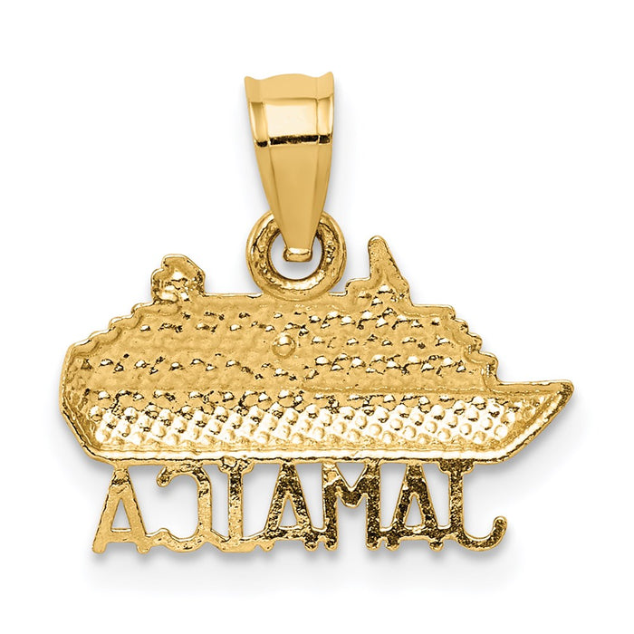 Million Charms 14K Yellow Gold Themed Polished Jamaica Ship Pendant