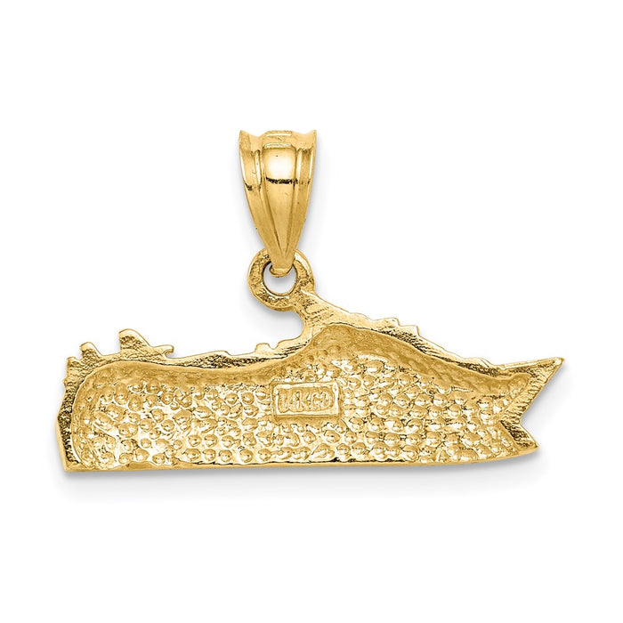 Million Charms 14K Yellow Gold Themed Polished Cruse Ship Pendant