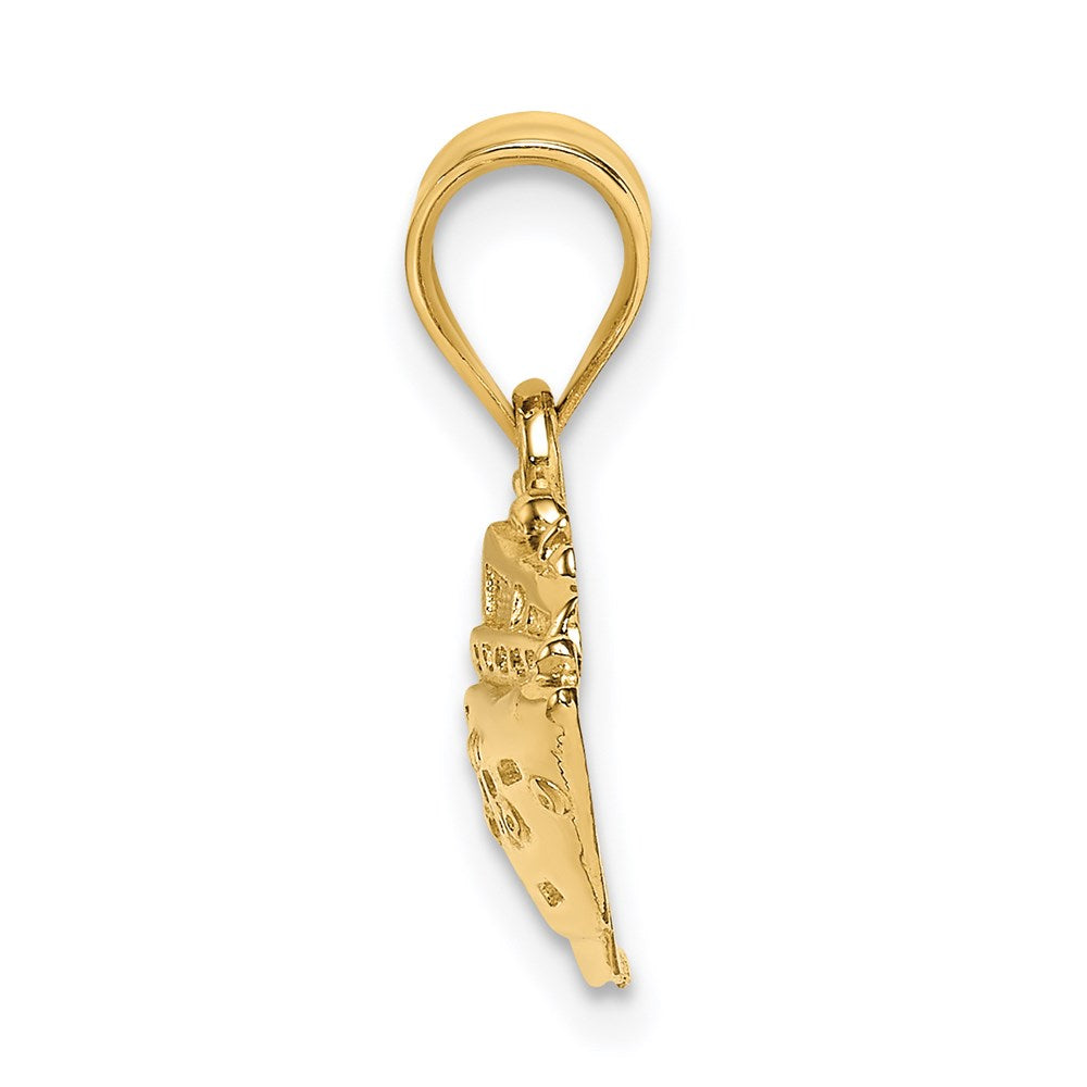 Million Charms 14K Yellow Gold Themed Polished Cruise Ship Pendant