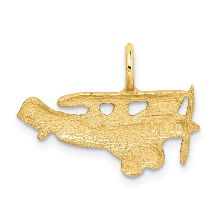 Million Charms 14K Yellow Gold Themed Brushed Airplane Chain Slide