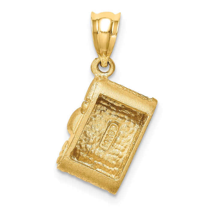 Million Charms 14K Yellow Gold Themed Brushed & Polished Enameled Camera Pendant