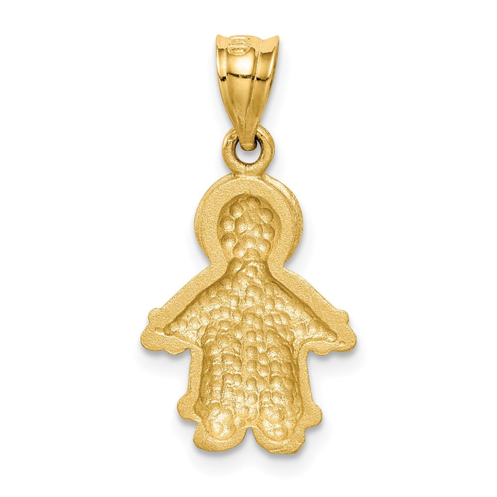 Million Charms 14K Yellow Gold Themed Brushed & Diamond-Cut Northerner With Coat Pendant