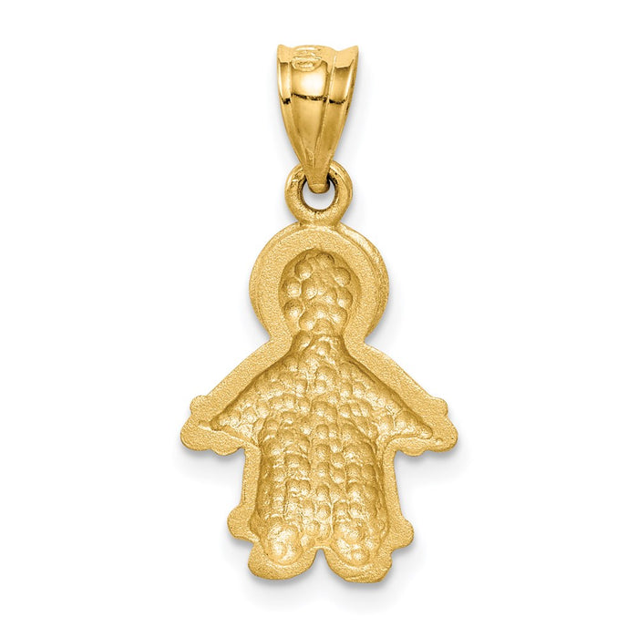 Million Charms 14K Yellow Gold Themed Brushed & Diamond-Cut Northerner With Coat Pendant