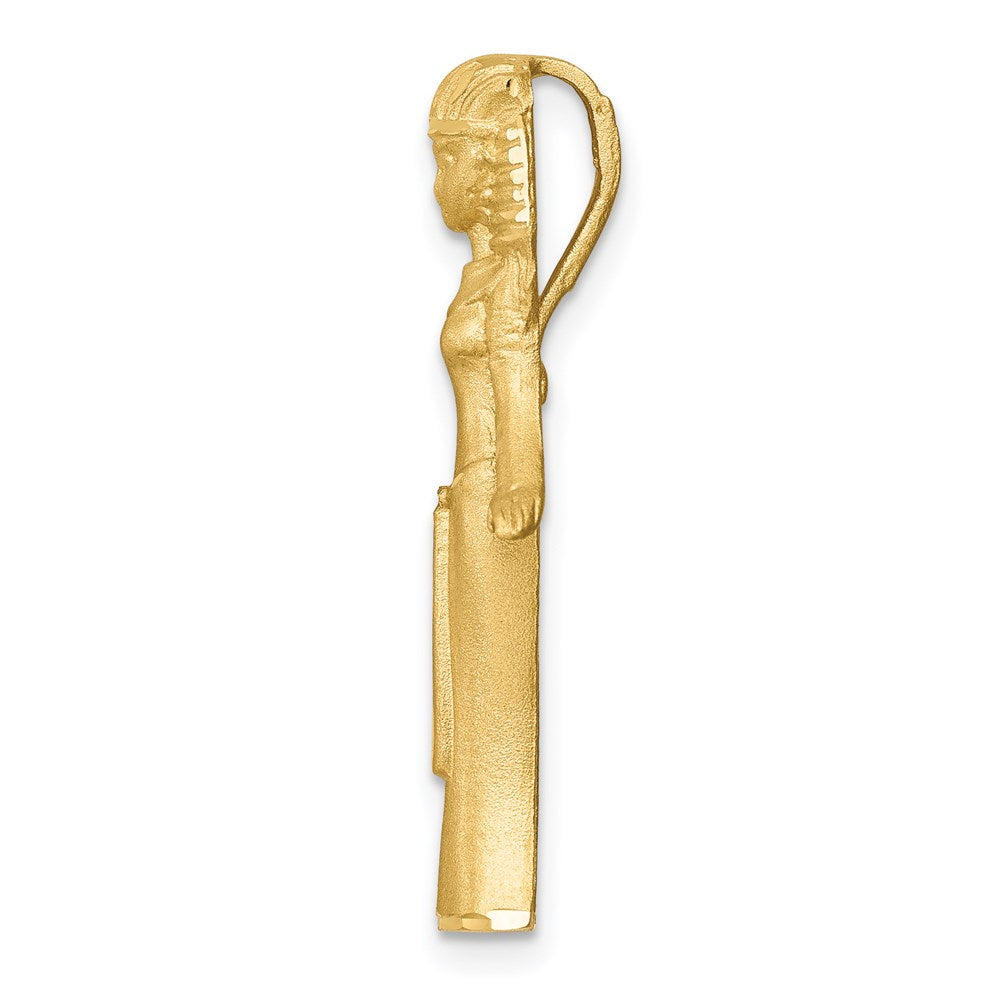 Million Charms 14K Yellow Gold Themed Polished America Shield Pendant