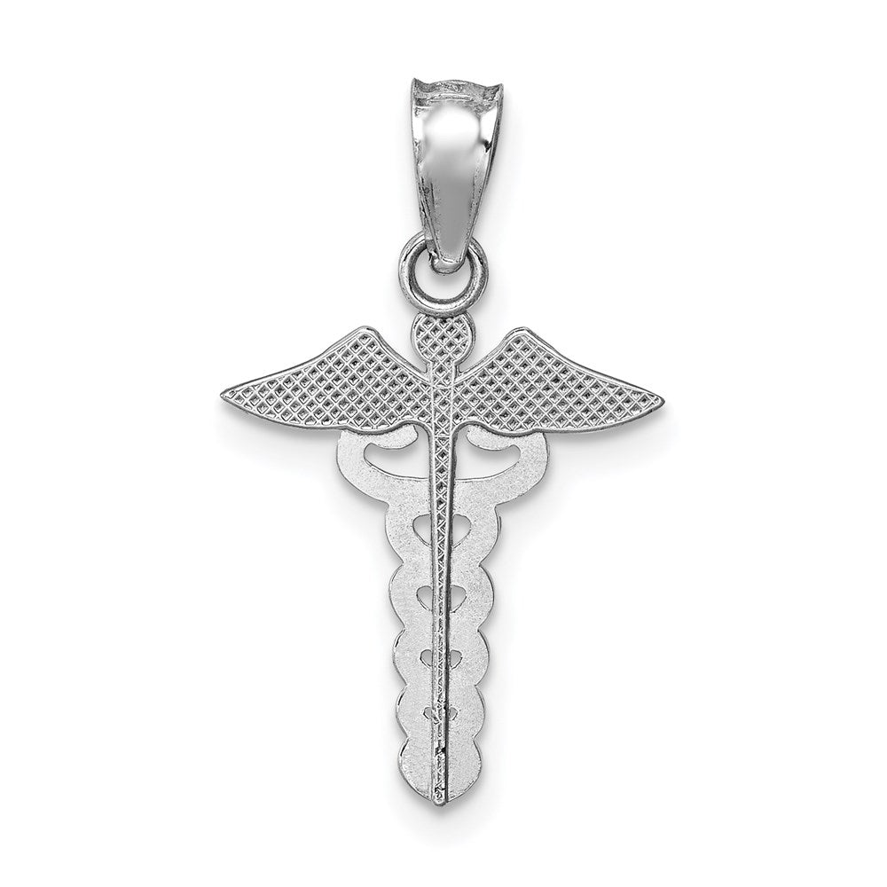 Million Charms 14K White Polished Medical Symbol Pendant