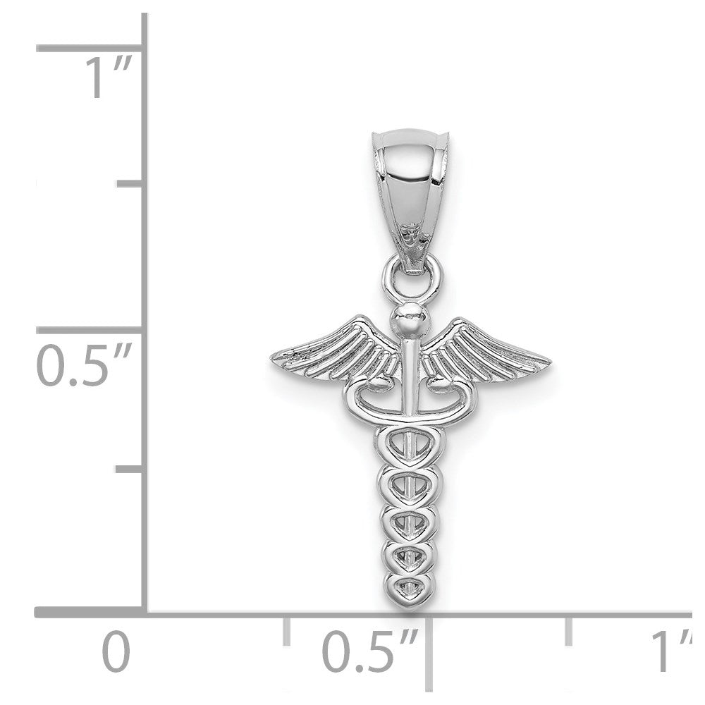 Million Charms 14K White Polished Medical Symbol Pendant