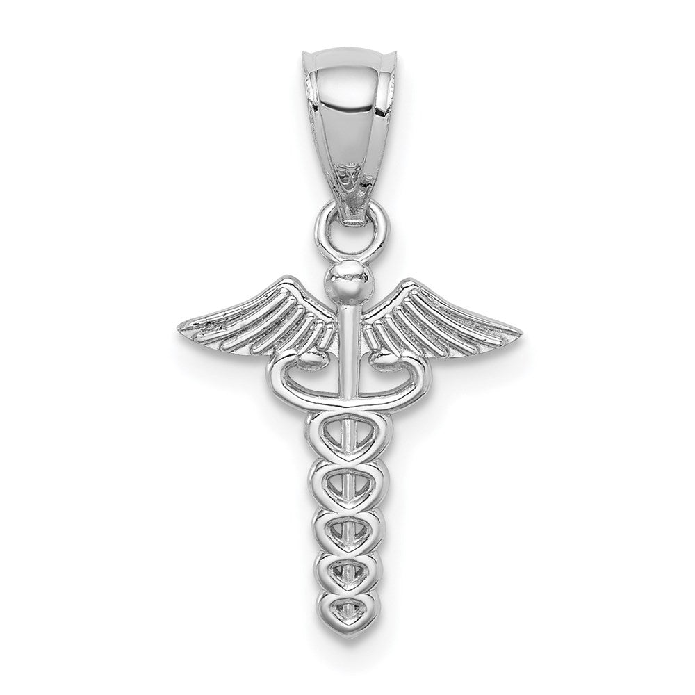 Million Charms 14K White Polished Medical Symbol Pendant